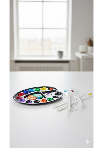 5'li Resim Spatula & Palet Seti 2 Adet