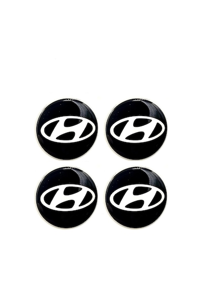Hyundai Tasarım Damla Sticker Siyah Hyundai Jant Göbeği 5.5cm Uyumlu