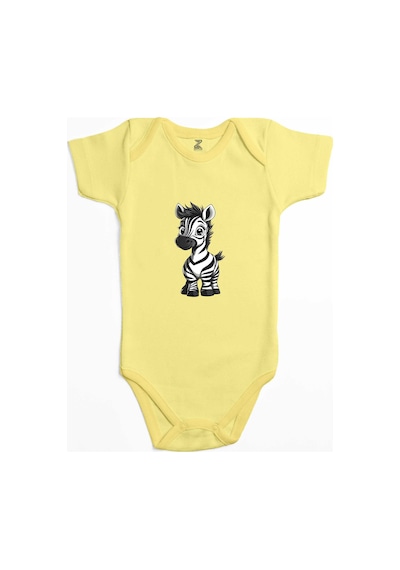 Zepplin Giyim Şirin Zebra Siyah Bebek Body Zıbın