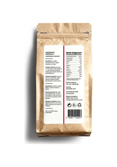 Raspberry Bean Coffee 200g, Ahududu Aromalı Çekirdek Kahve Çekirdek Kahve