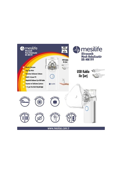 Taşınabilir Mini Mesh Nebulizatör Br-mn199 Sessiz Ve Yatarken Kullanım Imkanı
