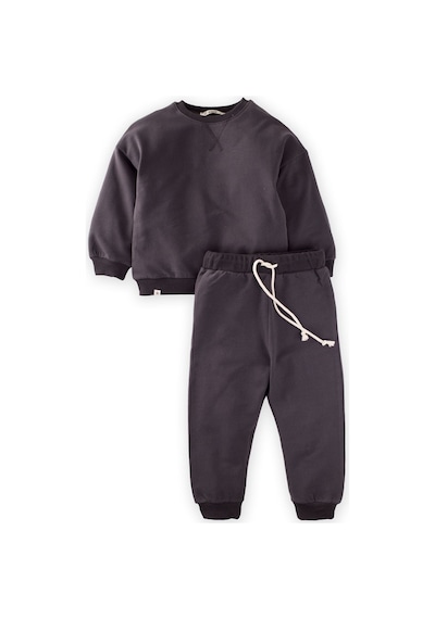 Cigit Basic Karyoka Detaylı Sweatshirt Takım 3-8 Yaş Antrasit Antrasit