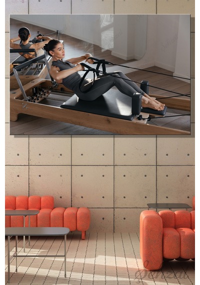 Duvar Tablosu Yatay Kanvas Tekli Spor Gym Fitness Egzersiz Fizik Tedavi Pilates Reformer Studio