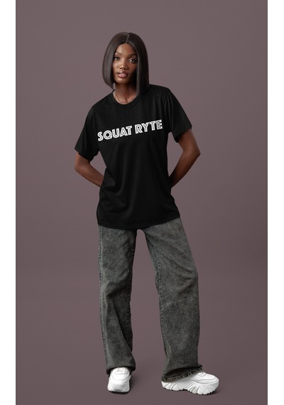 Squat Better Squat Ryte Sırt Baskılı Unisex Oversize Fitness Body Siyah