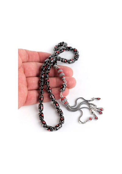 Erzurum Oltu 925ayar Gümüş Püskül Mercan Ve Gözyaşı İşlemeli Kapsül Kesim 6.5x11.5mm Tesbih - Yusuf Akansel Usta El İşi Gümüş - Siyah Erzurum Oltu 925ayar Gümüş Püskül Mercan Ve Gözyaşı İşlemeli Kapsül Kesim 6.5x11.5mm Tesbih - Yusuf Akansel Usta El İşi Gümüş - Siyah