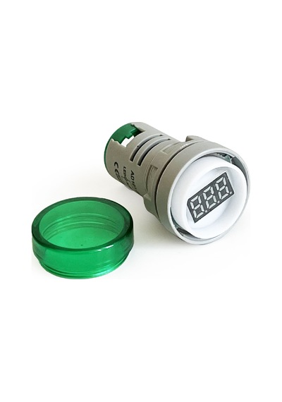 Mini Dijital Voltmetre 22mm Ac 60-500v Led Yeşil Işık