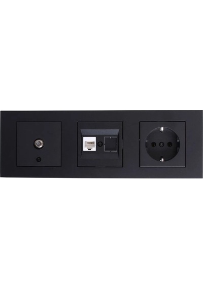 Ovivo Siyah Üçlü Set Numeris+tv+priz