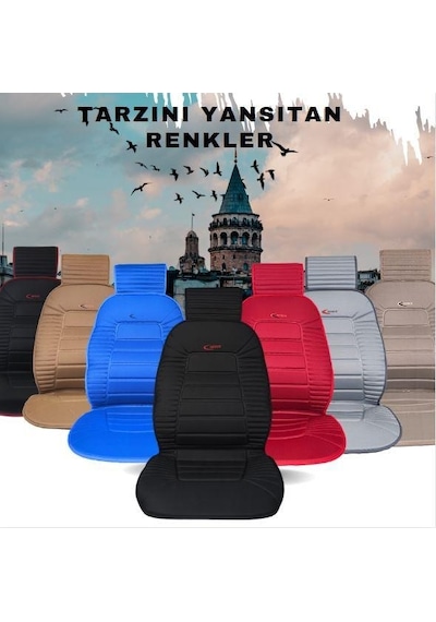 Space Oto Koltuk Minderi, Volkswagen Araçlarla Uyumlu 2'li Set Özel Tasarım Minder Premium 001