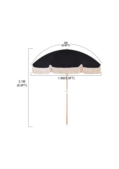 Tr Este 2 M Bahçe Şemsiyesi, Beyaz, Polyester, Ahşap Direkli Döner, Saçaklı Plaj Şemsiyesi, Siyah Genel Tr Este 2 M Bahçe Şemsiyesi, Beyaz, Polyester, Ahşap Direkli Döner, Saçaklı Plaj Şemsiyesi, Siyah Genel