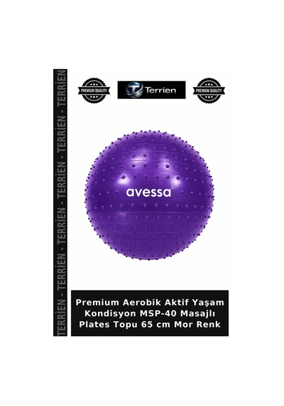 Premium Aerobik Aktif Yaşam Kondisyon Msp-40 Masajlı Plates Topu 65 Cm Mor Renk