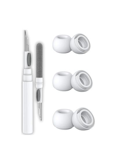 Airpods Pro 3 Uyumlu Toz Filtreli Premium Silikon Yedek Kulaklık Uçları Seti S/m/l - Airpods Temizleme Kalemi