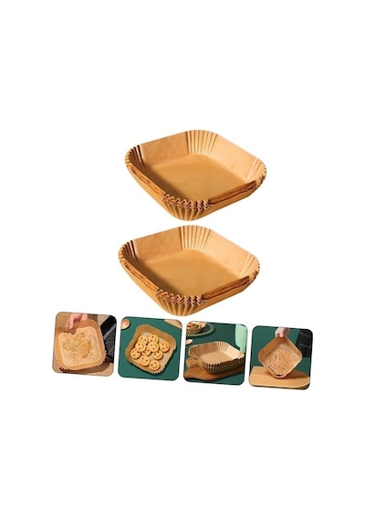 Bor Airfryer Pişirme Kağıdı 100 Adet Fritöz Pişirme Kağıdı,fritöz Yağlı Kağıdı, Yanmaz Kağıt