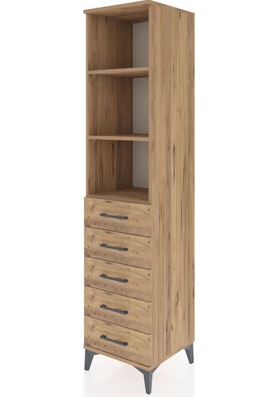 Hyperion Dolap 3 Raflı 5 Çekmeceli 44x44x195 Çam-çam Çam