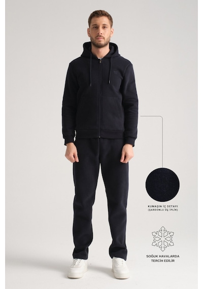 Shooter Sportswear Shooter Erkek Kışlık Eşofman Takımı Luxe Regular Kapüşonlu Lacivert