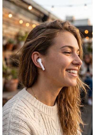 Nettech NT-BTH33 Enc Gürültü Engelleyici 2 Tipi Beyaz Bluetooth Kulaklık