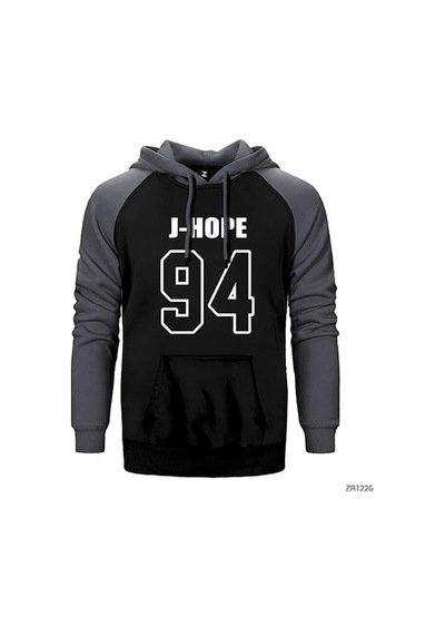 Bts J-hope 94 Kırmızı Renk Reglan Kol Sweatshirt / Hoodie