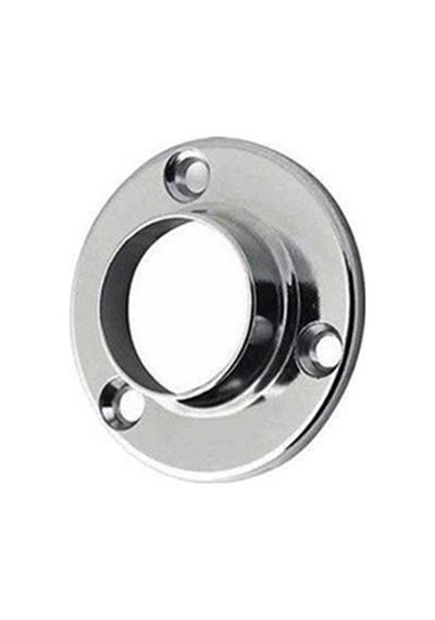 2 Adet Metali Metal Yuvarlak Dolap Askı Borusu Flanşı Krom