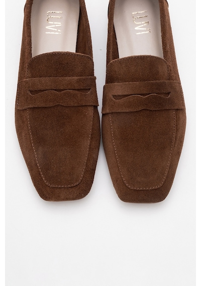 Luvishoes Luvi Shoes Rubra Kahverengi Süet Hakiki Deri Kadın Loafer Ayakkabı Kahve Süet
