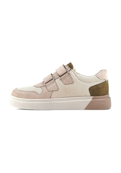 Rakerplus Hakiki Deri Nubuk Çift Cırtlı Çocuk Sneaker Spor Ayakkabı Vizon