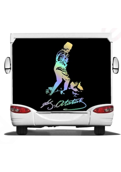 Hologramlı Janjanlı Atatürk Ve Kocatepe İmza Sticker - Araba Oto Cam Araç Sticker - 02524 25x17 Cm