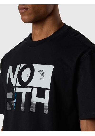 North Sails Kısa Kollu Baskılı Erkek T-shirt-33405 Siyah