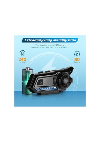 Motosiklet Kask Bluetooth Kulaklık Interkom Su Geçirmez Flaş Led Işıklı Intercom Kablosuz Kulaklık - 795500754
