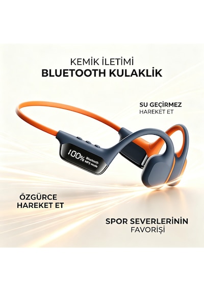 Kemik İletimli Yüzme Ve Spor Kulaklığı, 32gb Telefonsuz Mp3, Ip68 Su Geçirmez, 8 Saat Mavi