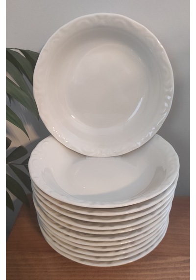 Porland Porselen Kum Beji 12 Adet 19 Cm Büyük Çukur Tabak