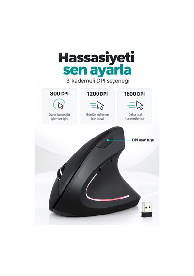 Sessiz Click Ergonomik Dikey Kablosuz Mouse Bluetooth 2.4ghz Usb Çift Cihaz Geçiş 800/1200/1600 Dpı Siyah 37294 - 935560823 Diğer Sessiz Click Ergonomik Dikey Kablosuz Mouse Bluetooth 2.4ghz Usb Çift Cihaz Geçiş 800/1200/1600 Dpı Siyah 37294 - 935560823 Diğer
