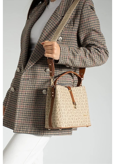 Just Polo Kadın Günlük Kullanıma Uygun Şık El Ve Omuz Çantası Shoulder Bag Vizon - Taba
