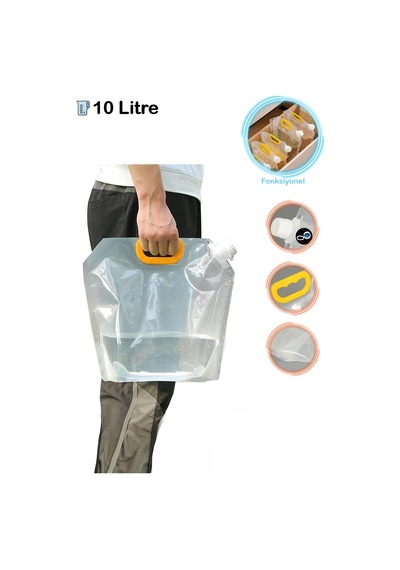 10 Litre Katlanabilir Su Çantası - Su Çantası Piknik Çantası Bakliyat Kabı Kamp Sürahisi