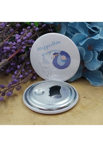 Bebek Getiren Leylekli Metal Bebek Şekeri Metal Magnet A 15 Adet