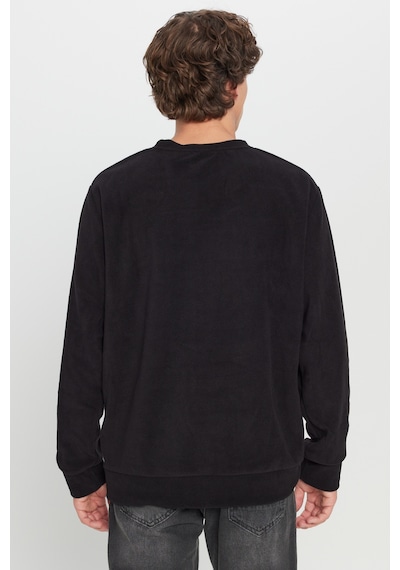 AC&Co / Altınyıldız Classics Erkek Sıyah Standart Fit Normal Kesim Bisiklet Yaka Sweatshirt Polar Siyah