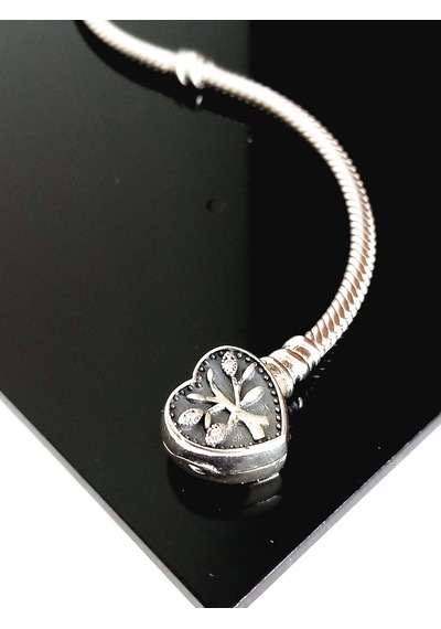 Gümüş Hayat Ağacı Famıly Pan Uyumlu Charm Tasıyıcı Kadın Bilekl