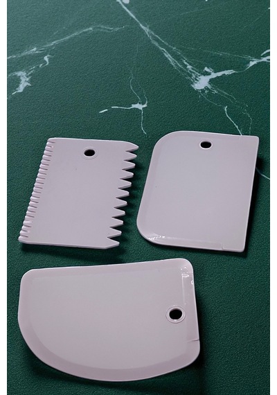 1 Adet Hamur Kazıyıcı Kesici Şekillendirici 3lü Set Plastik Hamur Şekillendirici Set Kesici Kazıyıcı Çok Renkli