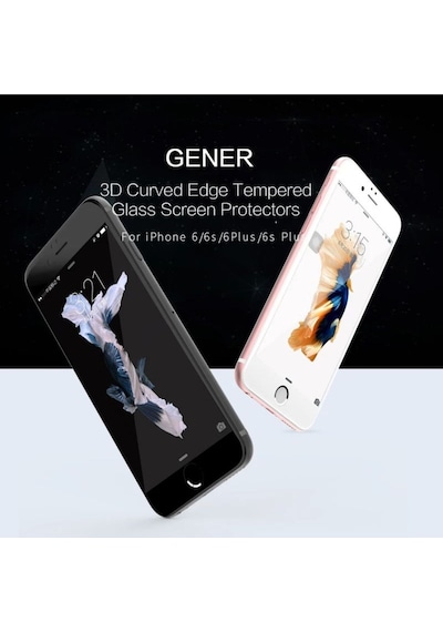 Gener Apple Uyumlu iPhone 6-6s 3d Temperli Full Cam Ekran Koruyucu-beyaz