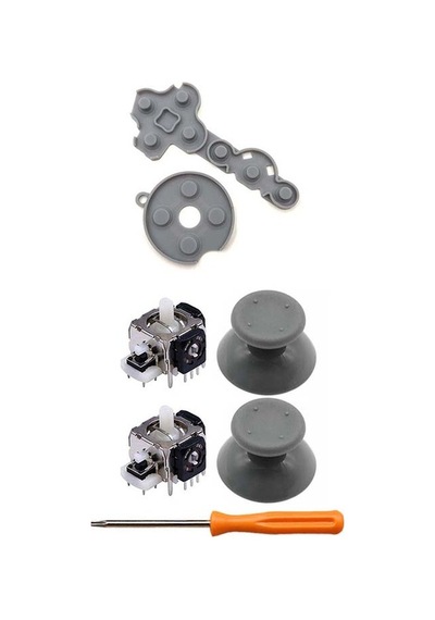 Xbox 360 Analog Motor Topuz İç Lastik T8 Tornavida Tamir Seti Gri