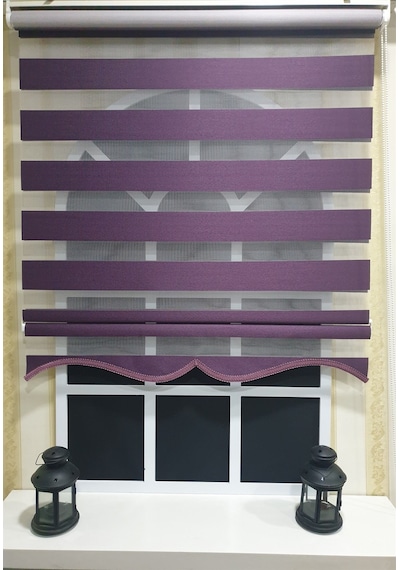 Zebra Stor Perde Mor Etek Dilimli Stb 400 V18