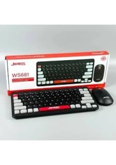 Jedel Ws681 Wireles Mini Klavye Mouse Combo 800-1200-1600 Dpı 1 Aa Battery 3 Million Times Switch Optik