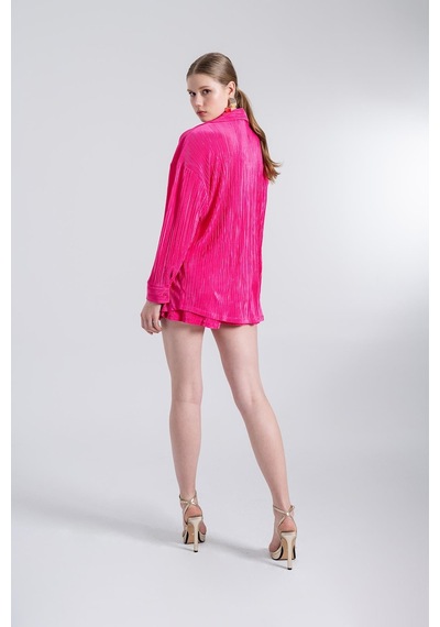 Holly Lolly Oversize Düğme Kapamalı Comfy Oversize Gömlek Pembe