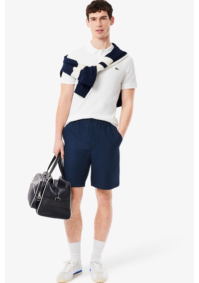 Lacoste Mens Reguler Fit Linen Blend Shorts Erkek Keten Şort Lacivert