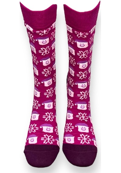 Me-vo Tekli Pembe Renkli Erkek - Kadın Unisex Esnek Nem Alabilen Pamuklu Küp Desenli Soket Çorap Pembe