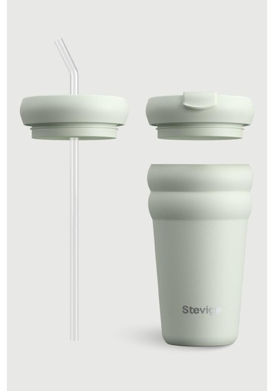 Stevig 3 Bubble Two-cap Straw Tumbler Çelik Termos 600 Ml Lightest Sky St-247 Su Yeşili