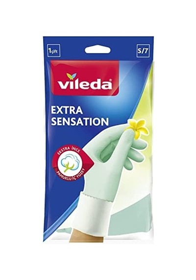 Vileda Extra Sensation Eldiven,%100 Doğal Lateks, S 07 Gri