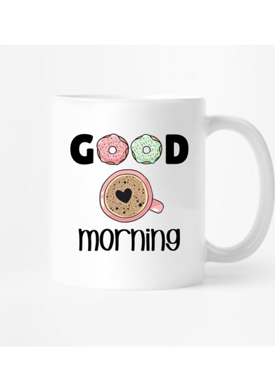 Trend Mug: Good Morning Baskılı Kupa Bardak. Beyaz