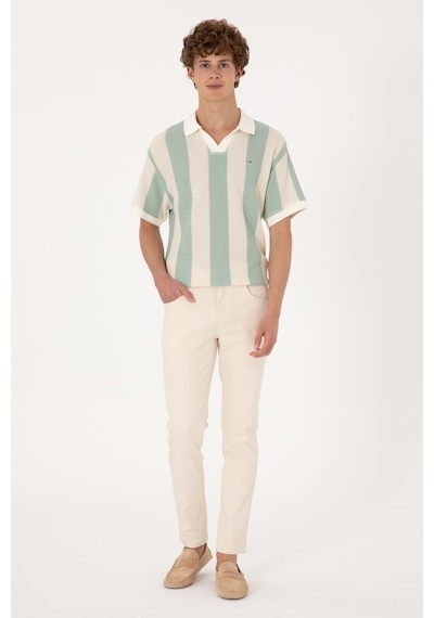 U.S. Polo Assn. Erkek Ekru Slim Fit Jean Pantolon 50304387-VR019
