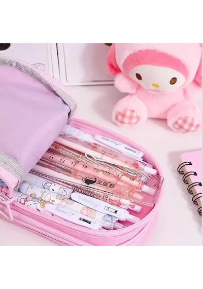 Sanrio Kuromi Kalem Kutusu Sevimli Büyük Kapasiteli Su Geçirmez Dayanıklı Kalem Çantası