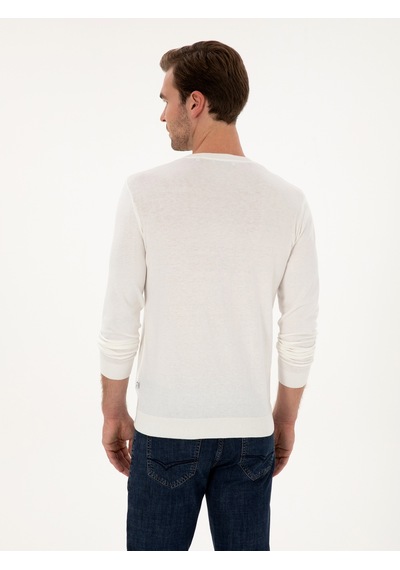 Cacharel Camel Slim Fit Pamuk Karışımlı Bisiklet Yaka Triko Kazak Kahverengi