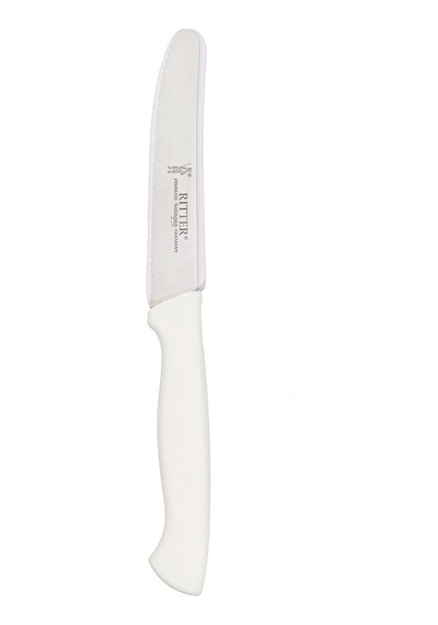 Solingen Beyaz Sebze Bıçağı Tırtıklı, 22 Cm, Paslanmaz Alman Çeliği, Ergonomik Sap Tekli -156 Beyaz