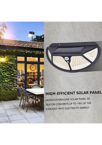 100 Led Güneş Işığı Dış Mekan Solar Lamba Powered Güneş Işığı Su Geçirmez Pır Hareket Sensörü Sokak Lambası Beyaz